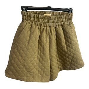 M-Kae quilted shorts tan minimalist pockets neutral lined size XS retro chic